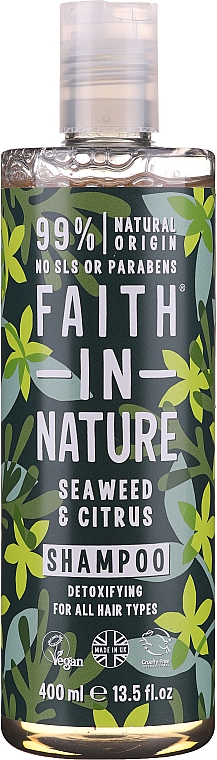 Entgiftendes Shampoo mit Seetang und Zitrusfrüchten für alle Haartypen - Faith In Nature Seaweed & Citrus Shampoo — Bild N1