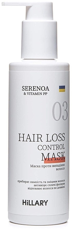 Maske gegen Haarausfall - Hillary Serenoa Vitamin PP Hair Loss Control  — Bild N2