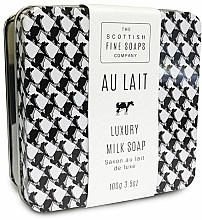 Luxuriöse Milchseife mit Sheabutter in Metallbox - Scottish Fine Soaps Au Lait Luxury Milk Soap Bank — Bild N1