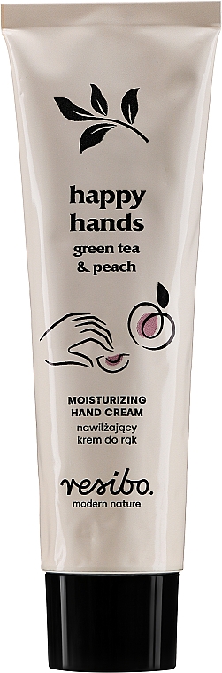 Feuchtigkeitsspendende Handcreme mit Grünem Tee und Pfirsich - Resibo Happy Hands Moisturizing Hand Cream — Bild N1