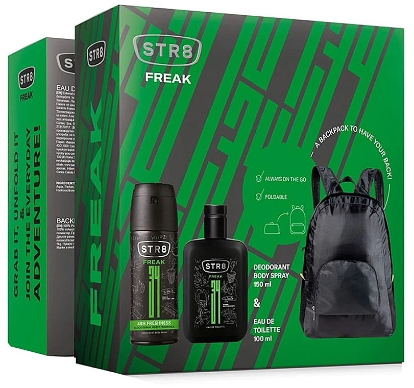 STR8 FR34K - Duftset (Eau de Toilette 100 ml + Deospray 150 ml + Rucksack)  — Bild N1