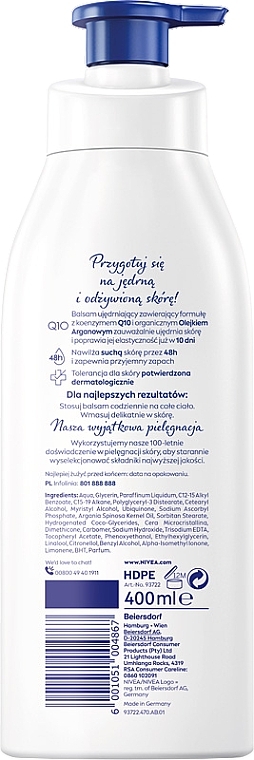 Körperlotion - Nivea Q10 Firming + Extra Nourishing Plus Argan Oil Body Lotion — Bild N2