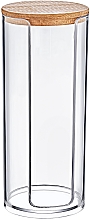 Düfte, Parfümerie und Kosmetik Zylinder für Wattepads mit Holzdeckel transparent - BoxUp