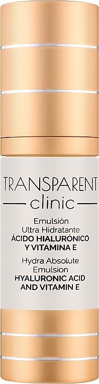 Feuchtigkeitsspendende Gesichtsemulsion mit Hyaluronsäure und Vitamin E - Transparent Clinic Moisturizing Emulsion — Bild N1