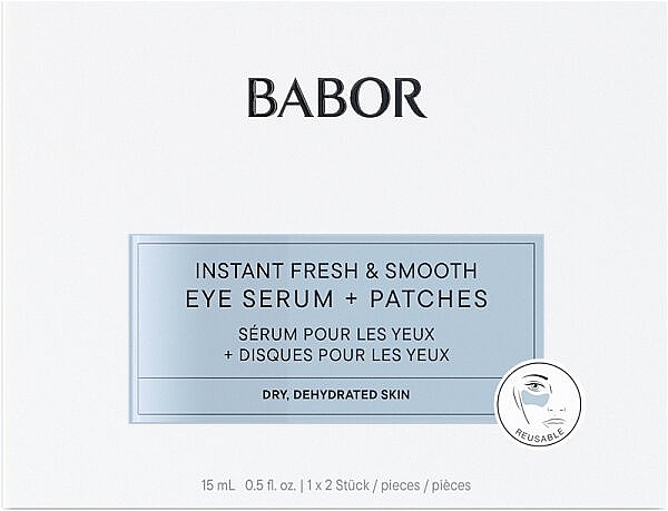 Set - Babor Instant Fresh & Smooth Eye Serum + Patches — Bild N1