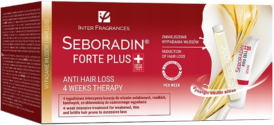 Haarpflegeset - Seboradin Forte Plus (Haarampullen 24x5.5ml + Haarserum 4x6g) — Bild N1