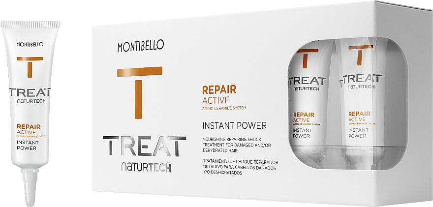 Intensiv reparierende und näherende Behandlung für stark geschädigtes und/oder dehydriertes Haar - Montibello Treat NaturTech Repair Active Instant Power — Bild N1