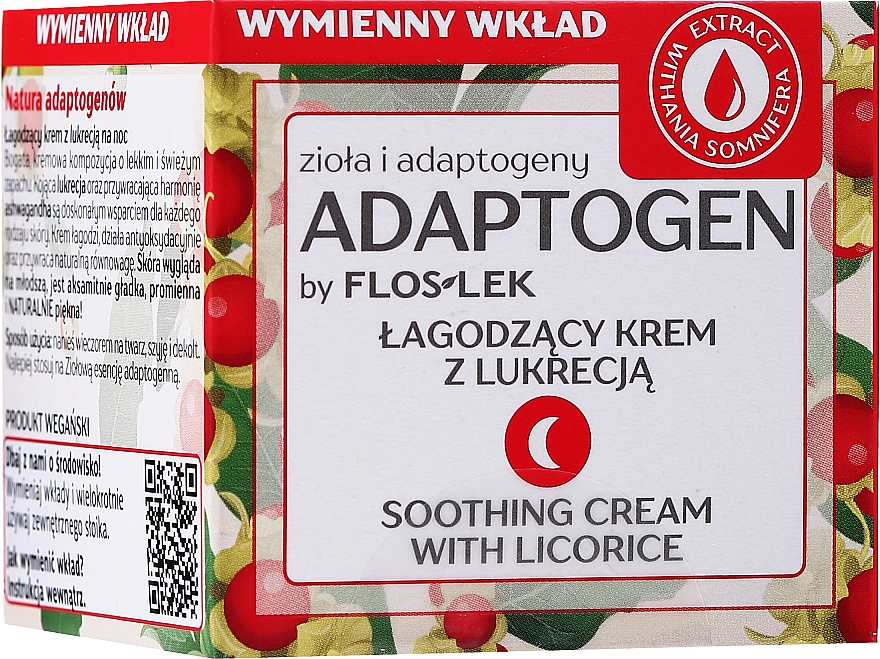 Beruhigende Anti-Aging Nachtcreme mit Lakritze - Floslek Adaptogen Soothing Night Cream With Licorice (Refill) — Bild N1