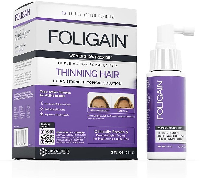 Haarausfallserum für Frauen - Foligain Women's Triple Action Complete Formula For Thinning Hair — Bild N1