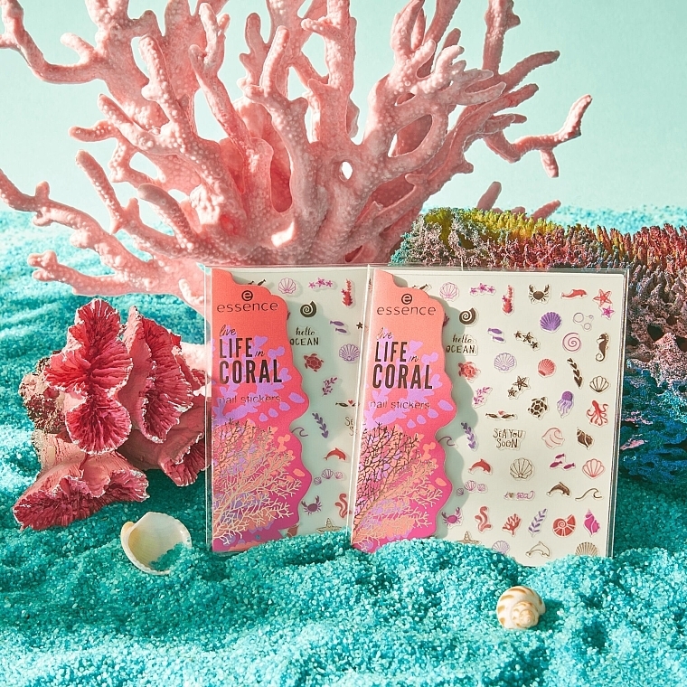 Essence Live Life In Coral It's A Reef Of Happiness! Nail Stickers - Farbige Nagelaufkleber  — Bild N2