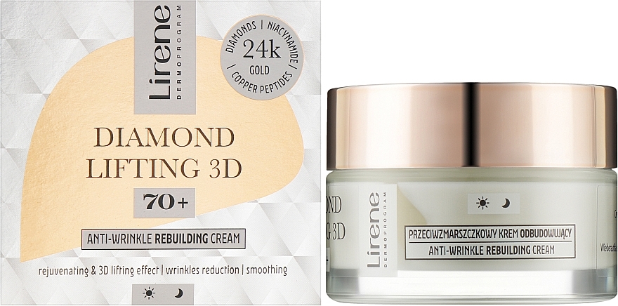 Revitalisierende Gesichtscreme 70+ - Lirene Diamond lifting 3D Cream — Bild N2