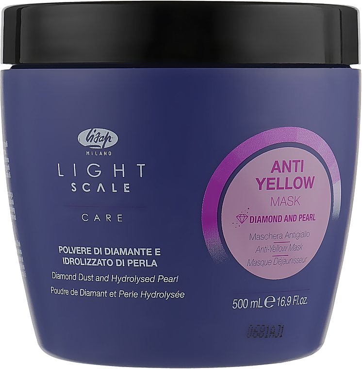 Maske gegen gelbes Haar mit violetten Pigmenten - Lisap Light Scale Anti Yellow Mask — Bild N1