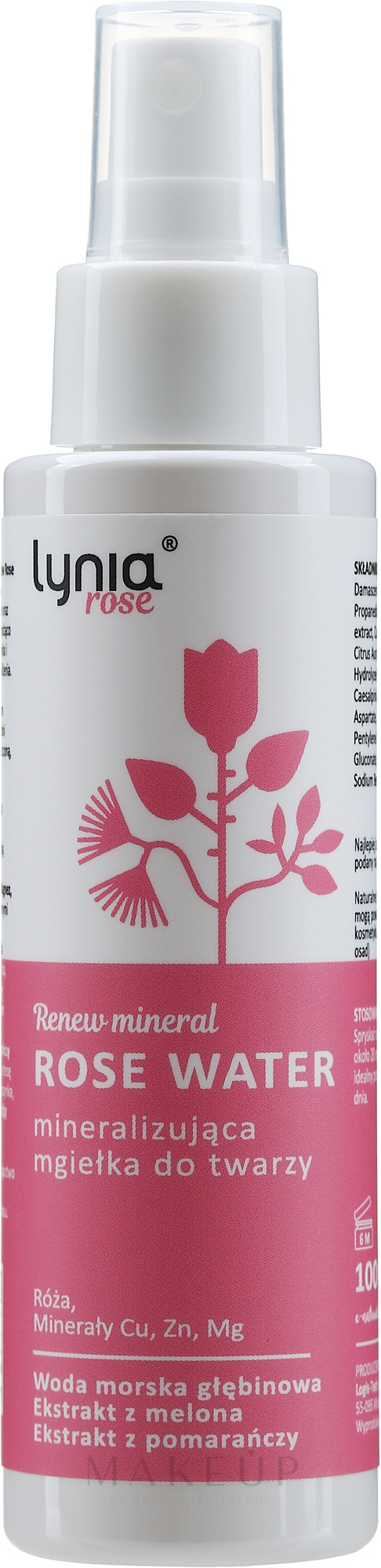 Mineralisierendes Gesichtsspray mit Rosenwasser - Lynia Renew Rose Water — Bild 100 ml