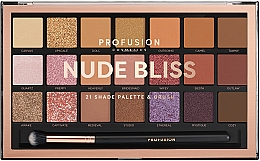 Lidschattenpalette - Profusion Cosmetics Nude Bliss 21 Shade Palette & Brush — Bild N1