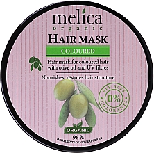 Düfte, Parfümerie und Kosmetik Nährende regenerierende und strukturierende Maske mit Olivenöl und UV-Filter für gefärbtes Haar - Melica Organic Coloured Olive Oil UV Filters Hair Mask
