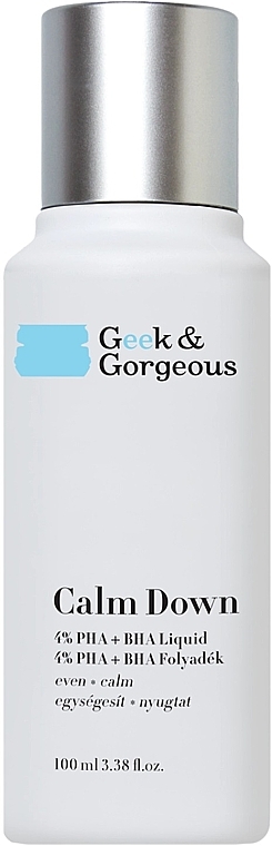 Peeling für empfindliche Haut mit Säuren - Geek & Gorgeous Calm Down 4% Pha + BHA Liquid — Bild N1