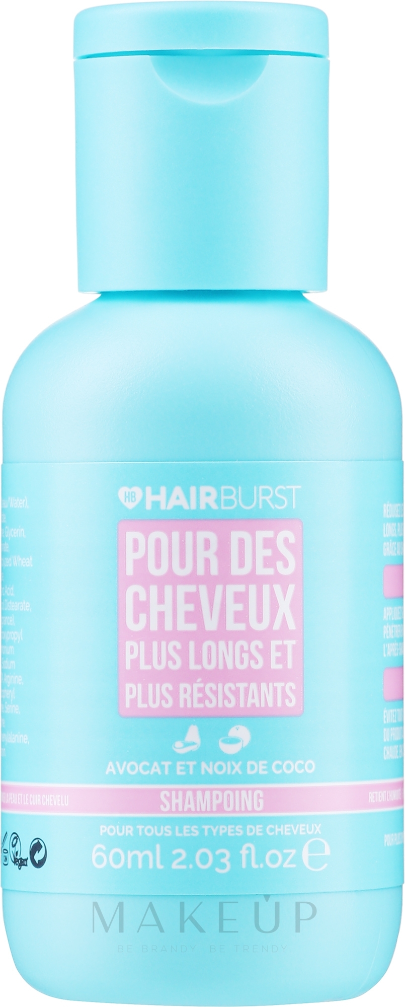 Stärkendes Shampoo zum Wachstum mit Avocado und Kokosnuss - Hairburst Longer Stronger Hair Shampoo — Bild 60 ml