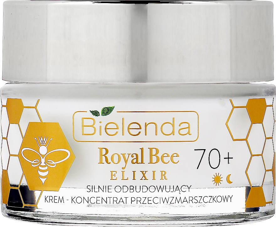 Aufbauendes Anti-Falten Creme-Konzentrat für das Gesicht mit Gelée Royale und Manuka-Honig - Bielenda Royal Bee Elixir 70+ Cream Concentrate — Bild N1