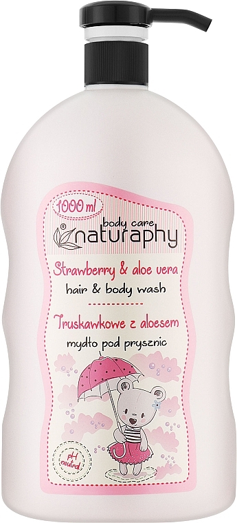 2in1 Shampoo und Duschgel mit Erdbeere und Aloe Vera - Naturaphy Strawberry & Aloe Vera Hair & Body Wash