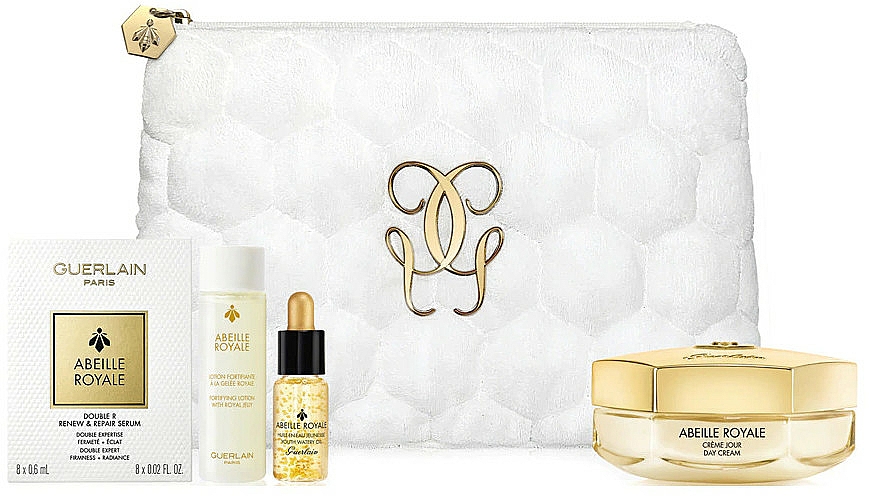 Gesichtspflegeset - Guerlain Abeille Royale Programme Anti Age (Gesichtscreme 50ml + Gesichtslotion 15ml + Serum 15ml + Öl-Serum für das Gesicht 0,6mlx8 + Kosmetiktasche) — Bild N3