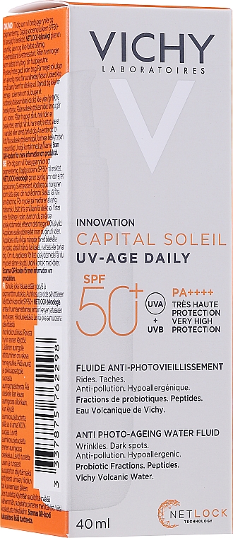 Sonnenschutzfluid für das Gesicht mit Peptiden, Niacinamid und vulkanischem Wasser SPF 50+ - Vichy Capital Soleil UV-Age Daily — Bild N2