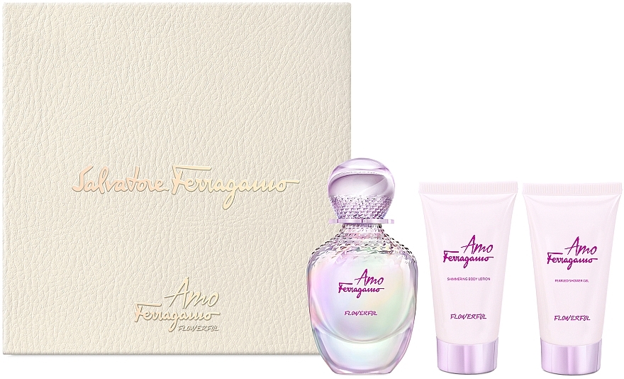 Salvatore Ferragamo Amo Ferragamo Flowerful - Duftset (Eau de Toilette 50ml + Duschgel 50ml + Körperlotion 50ml) — Bild N1