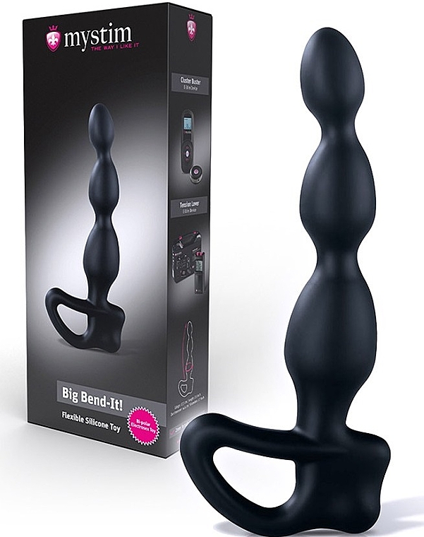 Prostata-Massagegerät ohne elektrische Stimulation schwarz - Mystim Big Bend-It! Without E-Stim Black — Bild N1