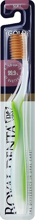 Zahnbürste weich mit Gold-Nanopartikeln grün - Royal Denta Gold Sof Toothbrush — Bild N1