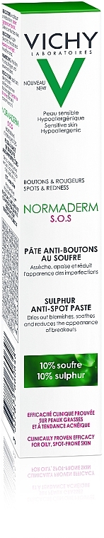 Anti-Pickel Gesichtspaste mit 10% Schwefel für zu Akne neigende Haut - Vichy Normaderm SOS Sulphur Anti-Spot Paste — Bild N2