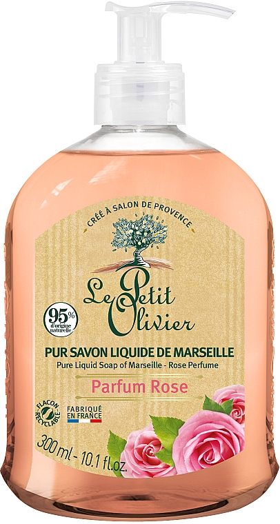 Flüssige Seife mit Rosenduft - Le Petit Olivier Pure liquid traditional Marseille soap Rose — Foto N1
