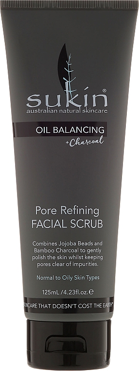 Gesichtspeeling mit Kokosöl und Rooibostee - Sukin Oil Balancing Plus Charcoal Pore Refining Facial Scrub — Bild N1