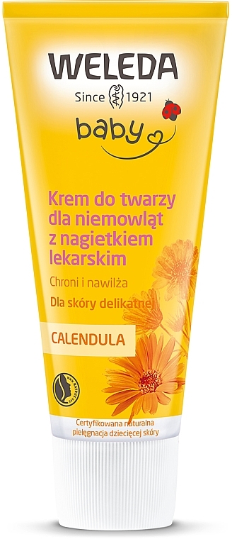Feuchtigkeitsspedende und schützende Gesichtscreme mit Ringelblumenextrakt für Babys - Weleda Calendula Face Cream — Bild N1