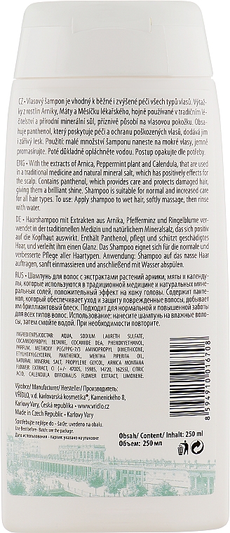 Karlsbader Shampoo mit Kräuterextrakten und natürlichen Mineralsalzen - Vridlo Karlovarska Kozmetika Arnika — Bild N2