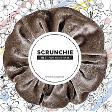 Scrunchie-Haargummi dunkelbeige Velour Classic - MAKEUP Hair Accessories — Bild N1