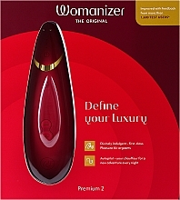 Vakuum-Klitoris-Stimulator Burgund - Womanizer Premium 2 Bordeaux — Bild N1