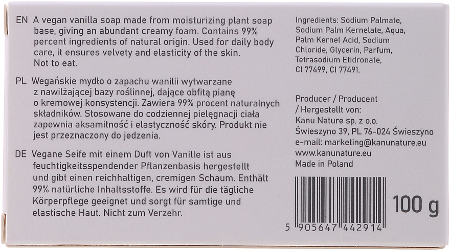 Hand- und Körperseife mit Vanille - Kanu Nature Soap Bar Vanilla — Bild N2