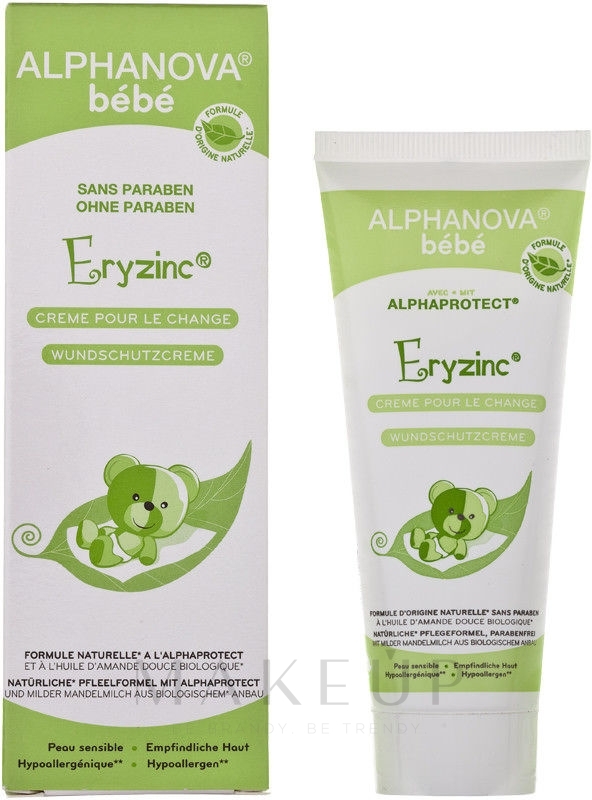Wundschutzcreme für Babys - Alphanova Baby Natural Eryzinc Nappy Rash Cream — Bild 75 g