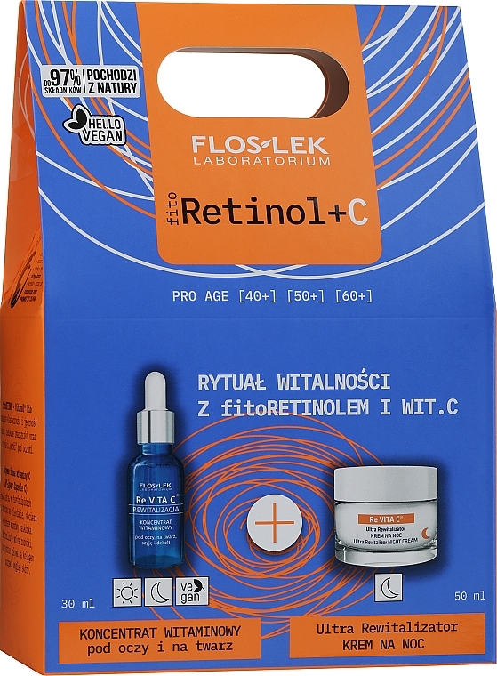 Gesichtspflegeset - Floslek ReVita C (Vitaminkonzentrat 30ml + Nachtcreme für das Gesicht 50ml) — Bild N1
