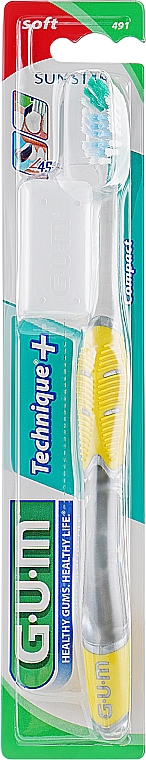 Zahnbürste Technique+ weich gelb - G.U.M Soft Compact Toothbrush — Bild N1