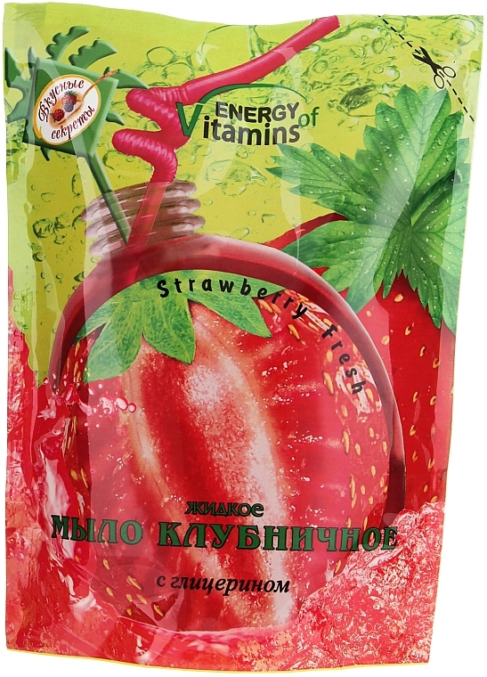 Flüssigseife Erdbeere (Doypack) - Leckere Geheimnisse Energy of Vitamins  — Bild N4