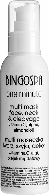 Gesichts-, Hals- und Dekolletemaske mit Vitamin C, Algen und Mandelöl - BingoSpa One Minute Multi Mask — Foto N1