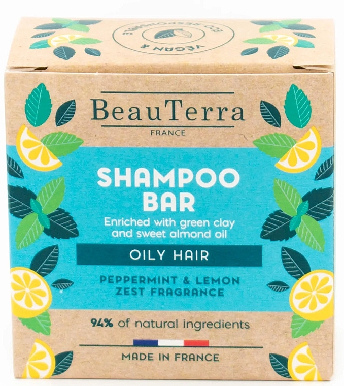 Festes Shampoo mit Minze und Zitrone - BeauTerra Solid Shampoo For Oily Hair — Bild N2