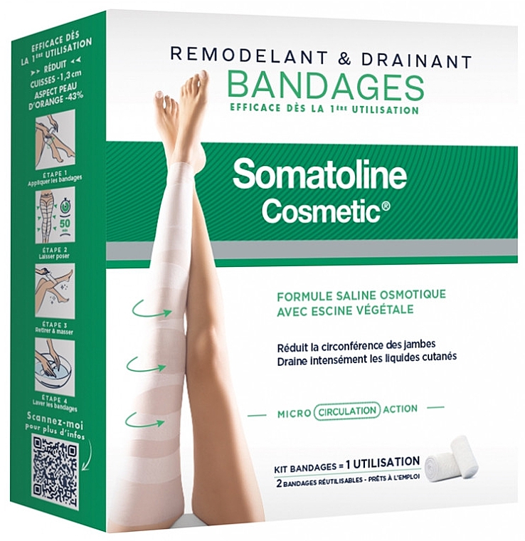 Bandagen für Beine - Somatoline Cosmetic Remodeling and Draining Kit 2 Bandages — Bild N1