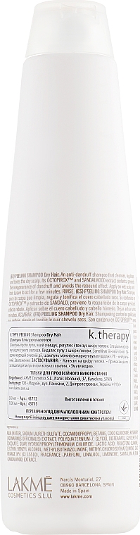 Anti-Schuppen-Shampoo für trockenes Haar - Lakme K.Therapy Peeling Shampoo — Bild N2