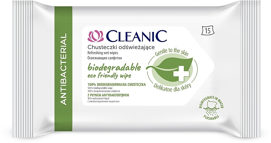Erfrischende Feuchttücher - Cleanic Antibacterial ECO Friendly Wipes — Bild N1