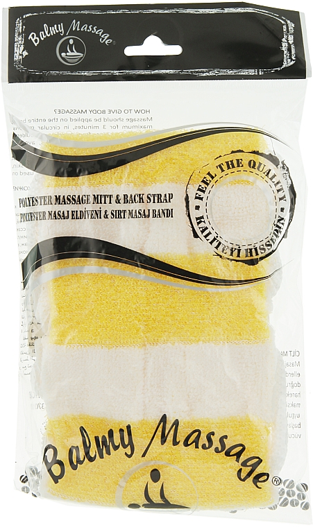 Massageband und Fausthandschuh aus Mikrofaser und Synthetik gelb - Balmy Naturel — Bild N1