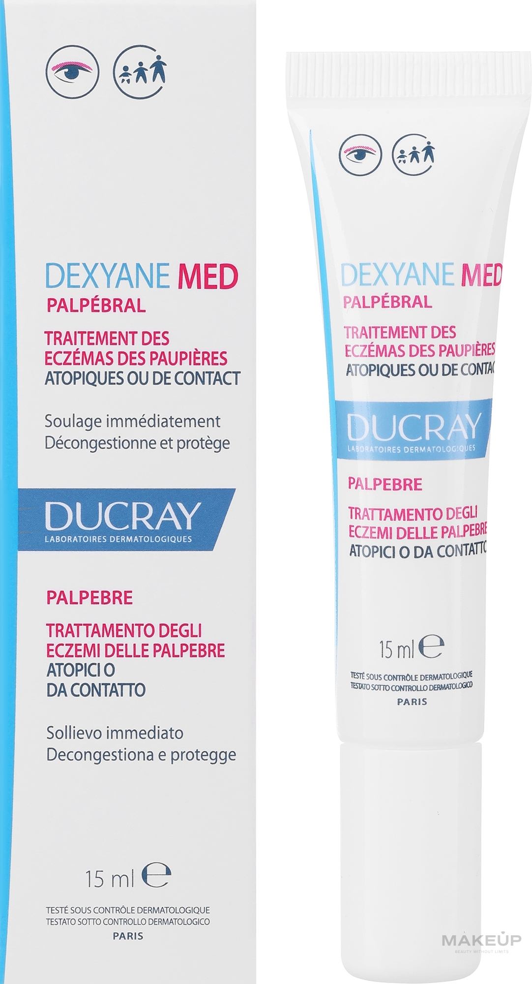 Creme gegen atopische oder Kontaktekzeme im Augenlidbereich - Ducray Dexyane MeD Palpebral Cream — Bild 15 ml