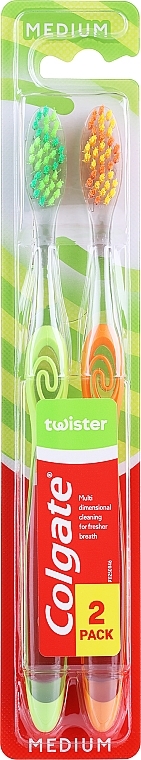 Colgate Twister Medium  - Haarbürste Twister mittel grün und orange — Bild N1