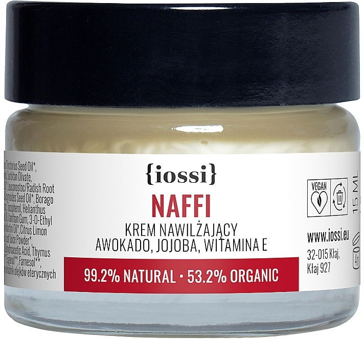 GESCHENK! Feuchtigkeitsspendende Gesichtscreme mit Avocado und Jojoba - Iossi NAFFI Cream (Mini) — Bild N1
