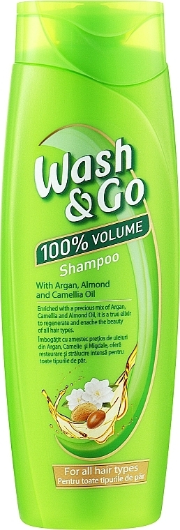 Shampoo mit Argan-, Mandel- und Kamillenöl für alle Haartypen - Wash&Go  — Bild N1